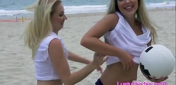  Fucking beach volleyball babes in foursome